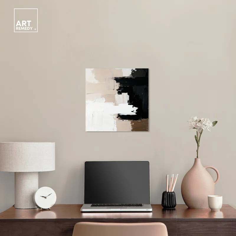 Art Remedy Neutral Ground Canvas Gemstone Abstract Art by Art Remedy