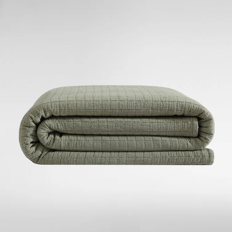 Calvin Klein Essential Garment Washed Solid Reversible Cotton Coverlet