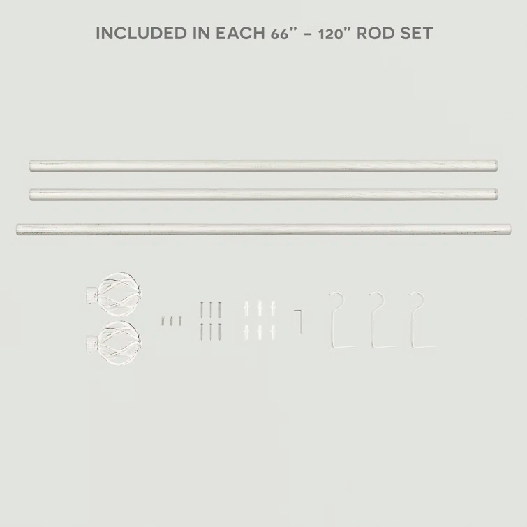 Red Barrel Studio® Exclusive Home Ogee 1" Curtain Rod and Coordinating Finial Set, Adjustable