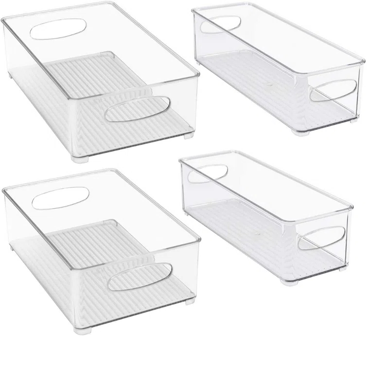 Sorbus Sorbus Clear Stackable Kitchen and Fridge Storage Bins in 4 Variety Pack