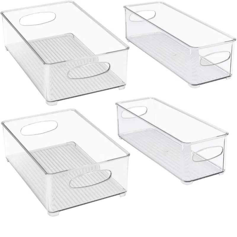 Sorbus Sorbus Clear Stackable Kitchen and Fridge Storage Bins in 4 Variety Pack