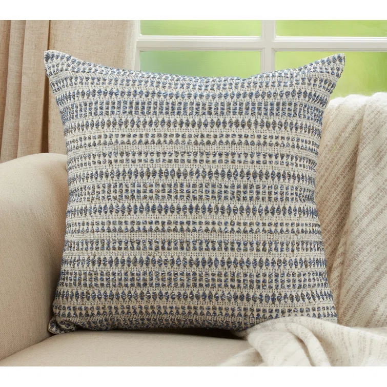 Saro Celeste Collection Geometric Cotton Blend Throw Pillow