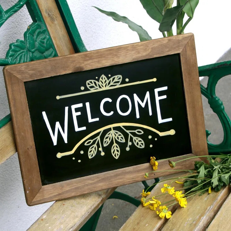 VersaChalk VersaChalk Steel Reversible Mini Magnetic Chalkboard, Up to 2' Size  + Fine Tip White Marker