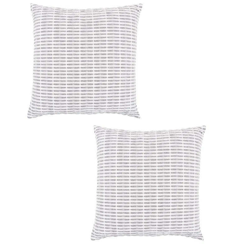 Pleated Please Striped Cotton Pillow Cover (Set of 2)