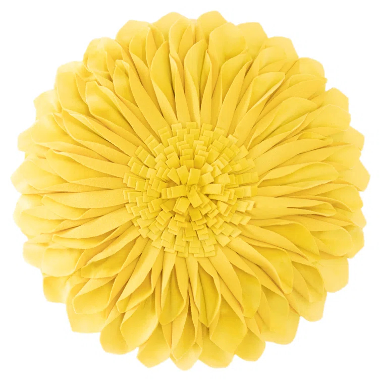 JWH Appliqued Throw Pillow 3D Sunflower Accent Pillow Cover & Insert