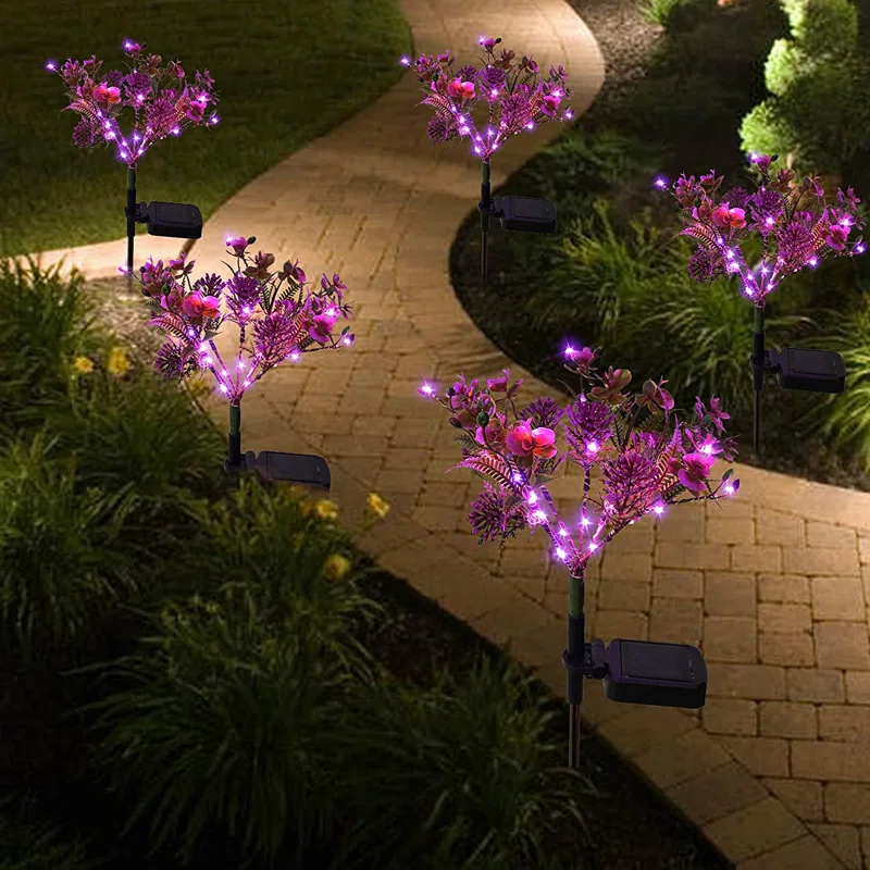 SolarEra Solar Phalaenopsis Garden Decor Lights Halloween Decoration Outdoor Waterproof Integrated LED Light (Set of 2)