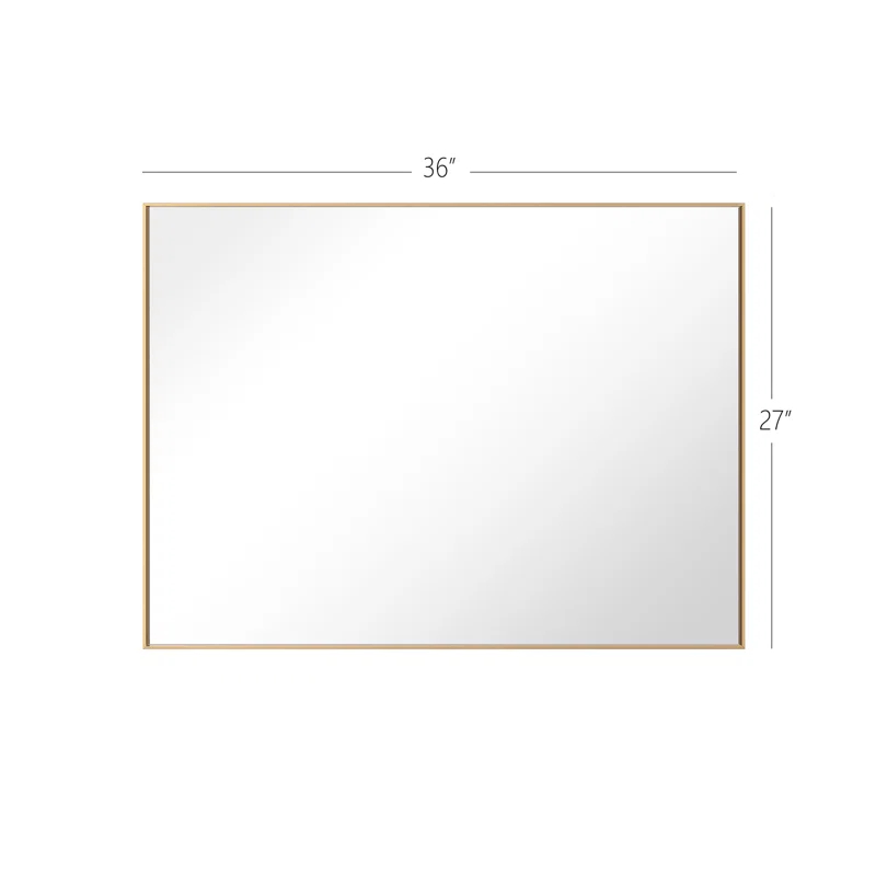 Ledel Modern & Contemporary Rectangle Bathroom Vanity Mirror Metal Framed Wall Mirror