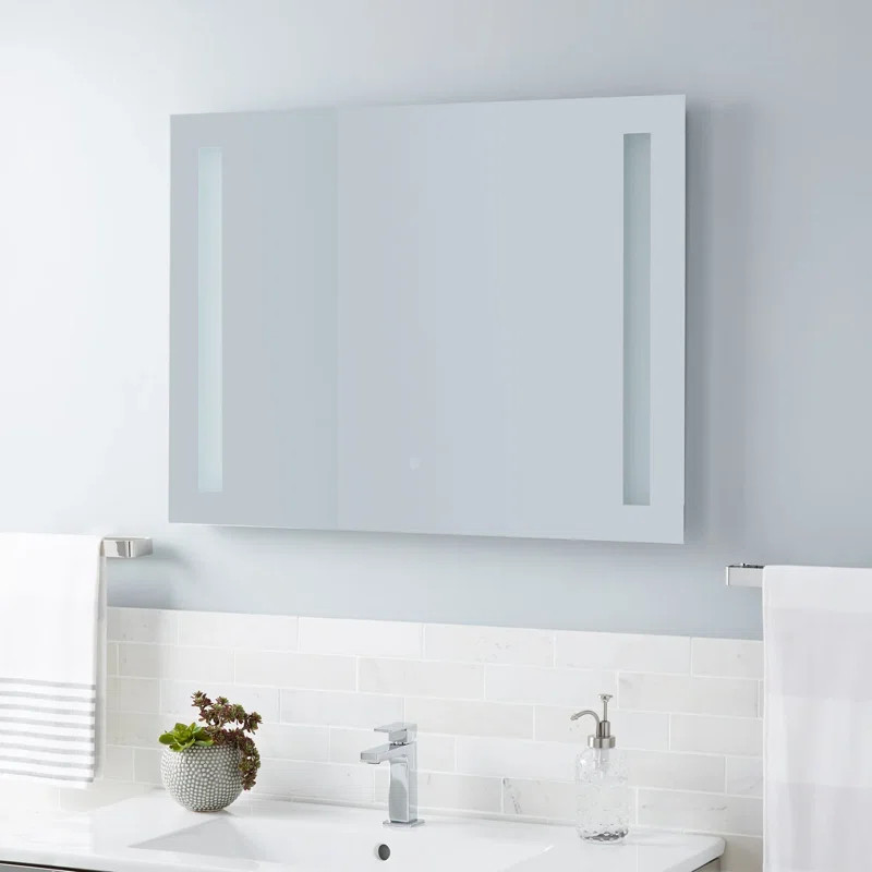 Signature Hardware Curie Motion Sensing Lighted Bathroom Vanity Mirror with Tunable LED