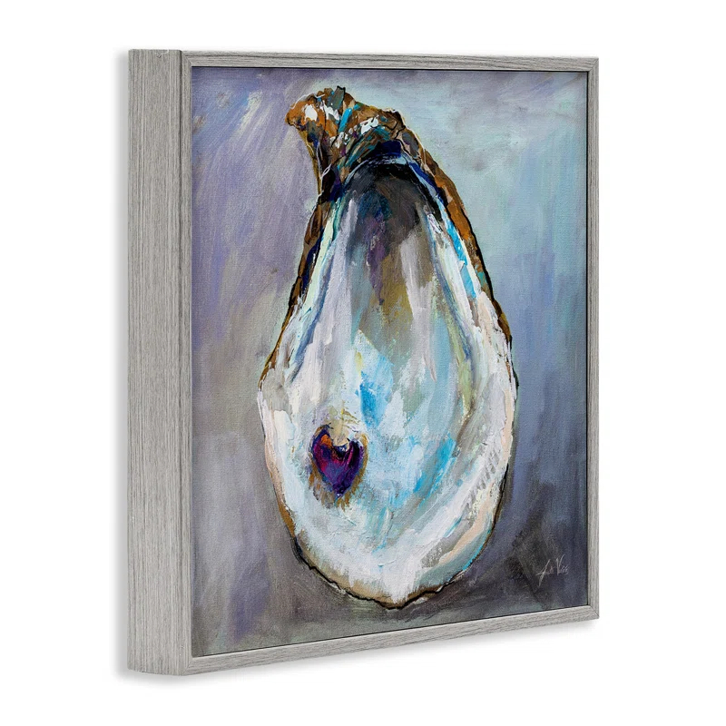Stupell Industries " Oyster Shell With Pearl " by Jeanette Vertentes Painting Print