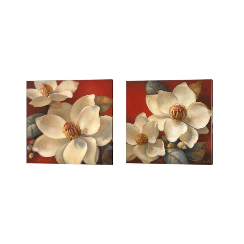 Red Barrel Studio® " Magnolia Passion I & II " by Lanie Loreth 2 - Pieces (Set of 2)