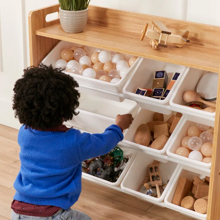 ECR4Kids ECR4Kids 3-Tier Organizer with Shelf and 9 Bins, Toy Storage