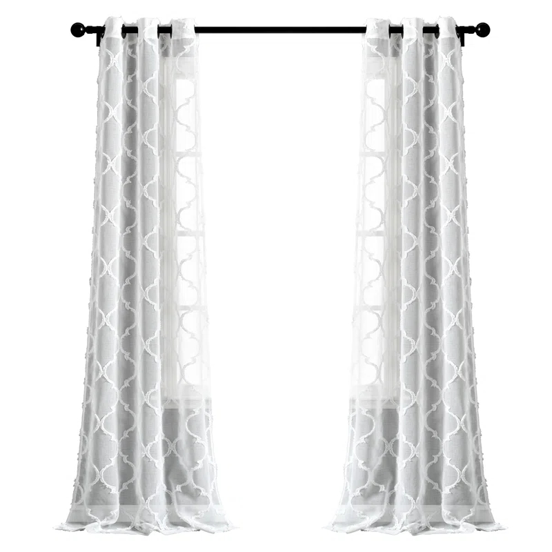 Lush Decor Avon Trellis Sheer Trellis Sheer Curtain Panels (Set of 2)