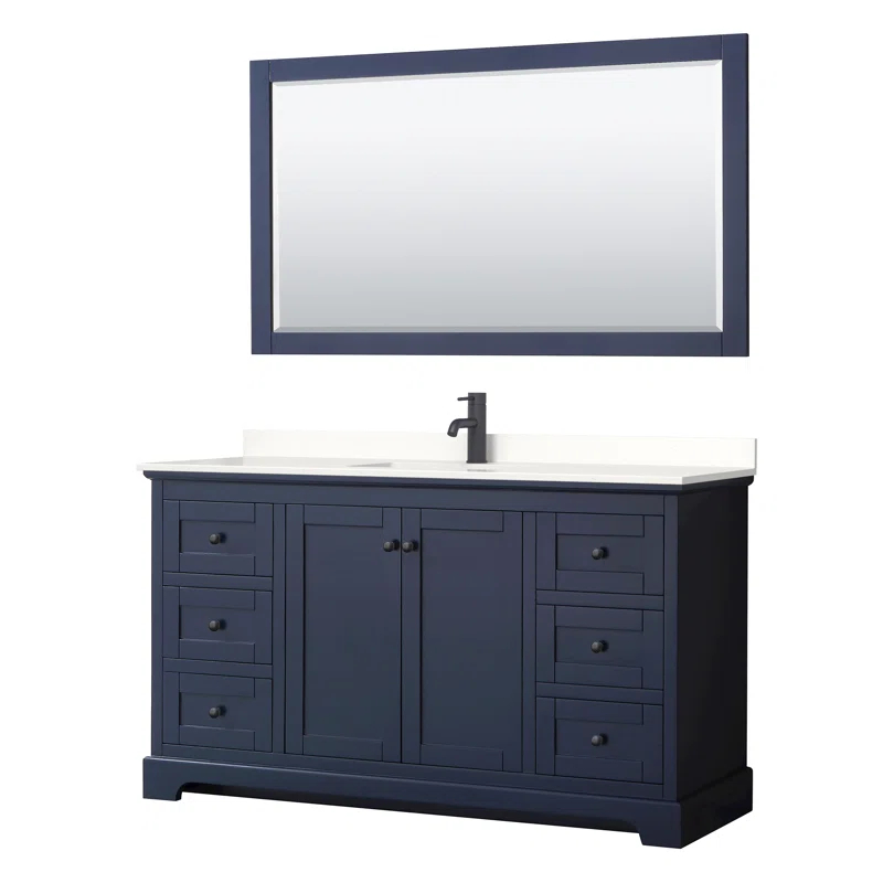 Wyndham Collection Avery 60'' Single Bathroom Vanity with Top