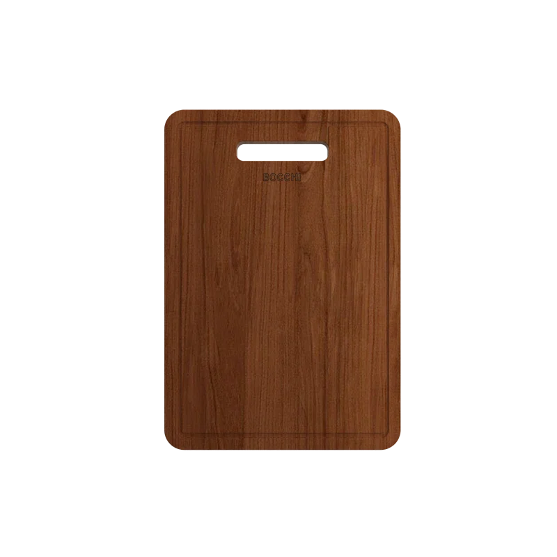 BOCCHI Wooden Cutting Board/Cover For Baveno W/ Handle - Sapele Mahogany For 1633 Sinks (Outer Ledge)