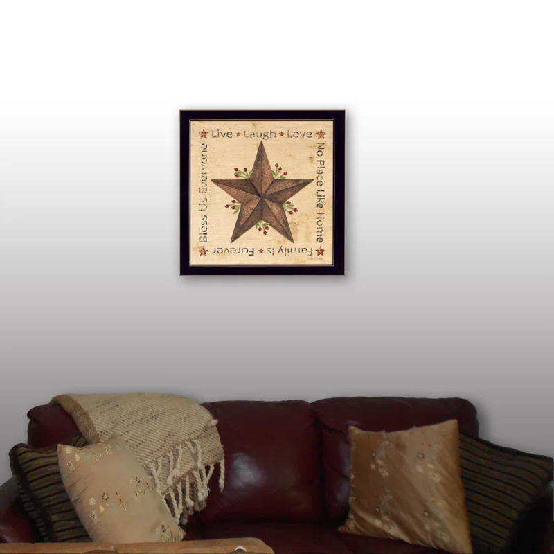 Trendy Decor 4U 'Live Laugh Love - Barn Star' Framed Textual Art