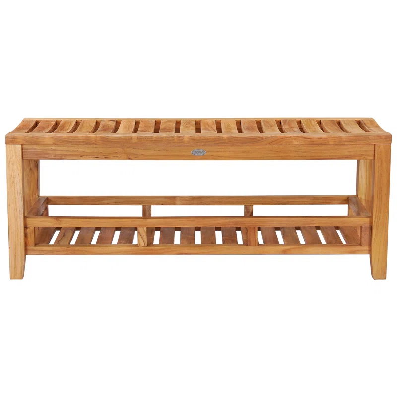 Chic Teak 47'' W Wood Shower Bench
