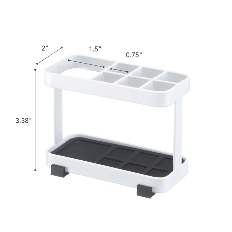 Yamazaki Home Tower Yamazaki Home Toothbrush And Toothpaste Holder For Bathroom Countertop, Steel, Water Resistant