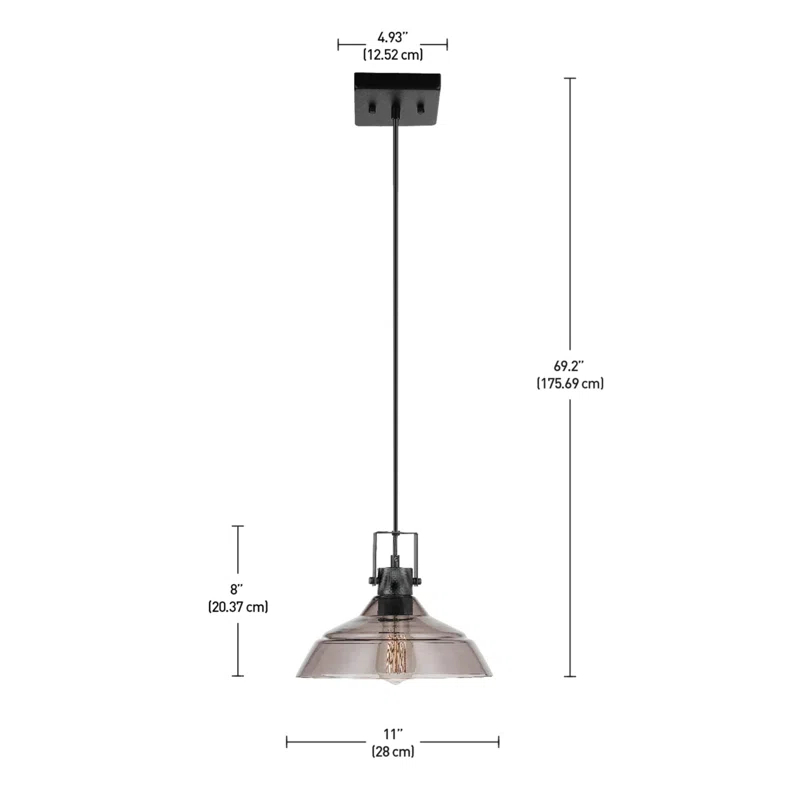 Globe Electric Company Sutton 1 - Light Matte Black Single Pendant