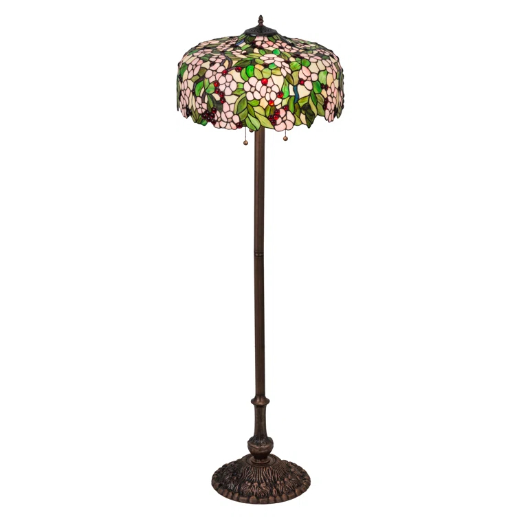 Meyda Lighting 63"H Tiffany Cherry Blossom Floor Lamp
