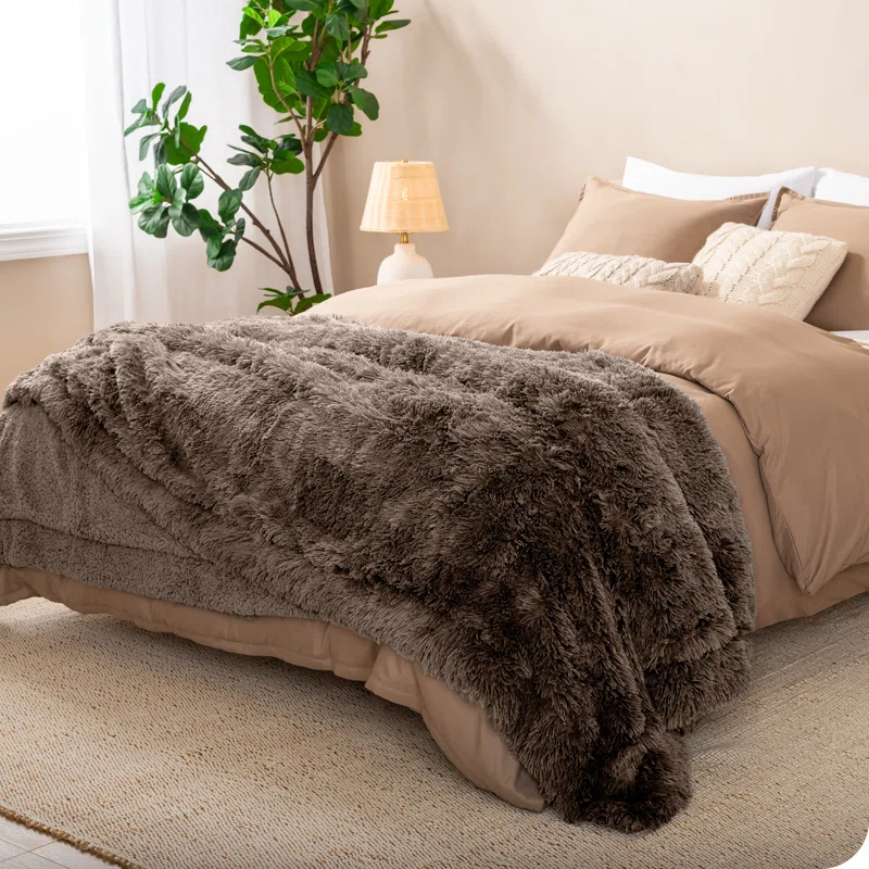 Bare Home Shaggy Faux Fur Sherpa Blanket