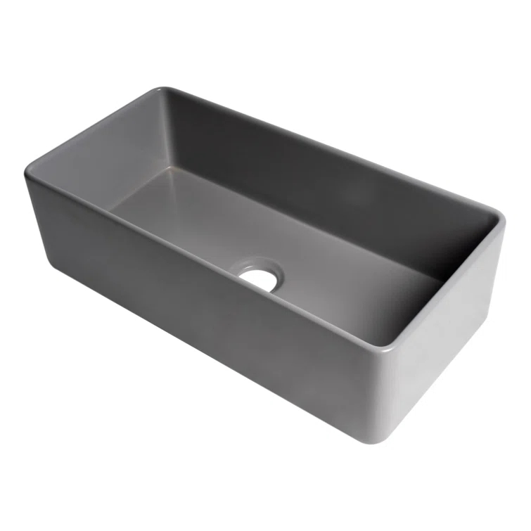 Alfi Brand 36'' L Farmhouse / Apron Single Bowl Fireclay Kitchen Sink ABF3618-GM
