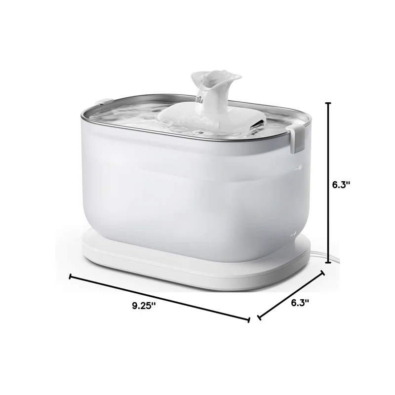 UNIVERSAL WINDOW SOLUTIONS Cat Water Fountain With Wireless Pump, 2.5L/84Oz Pet Water Fountain For Cats Indoor Stainless Steel, Cat Water Dispenser With Two Flow Modes, Pat Fountain For Drinking Easy Clean, BPA-Free