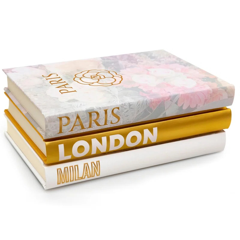 Latitude Run® Decorative Books for Home - Shelf Decor Accents - Set of 3