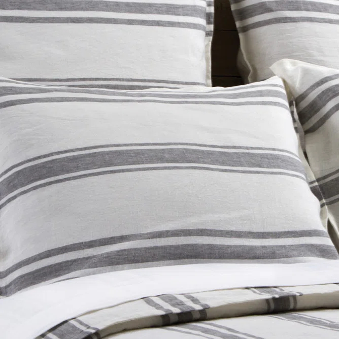 Jackson Sham by Pom Pom at Home - Cream and Gray / King