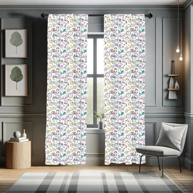 Ambesonne Semi-Sheer Rod Pocket Sliding Panel (Set of 2)