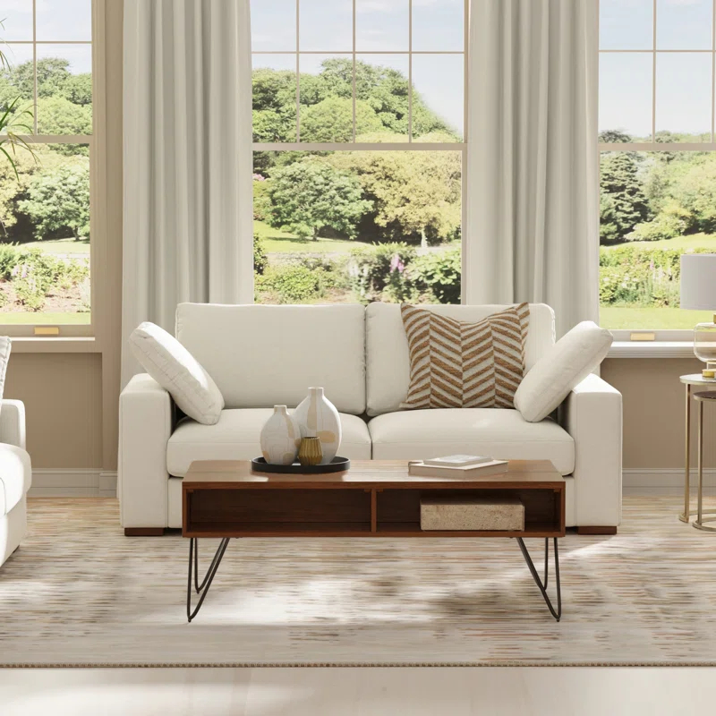 AllModern Tatum Deep Seater Sofa, Performance Fabric Couch for Living Room, Stain-Resistant Contemporary Sofa