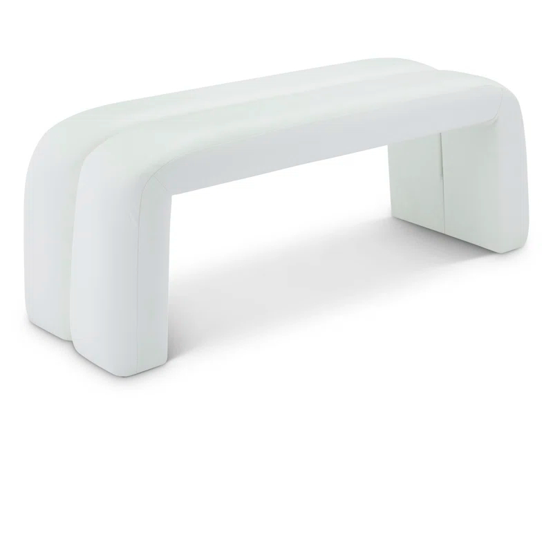 Wrought Studio™ Ishanjeet Arc Vegan Leather Upholstered Bench