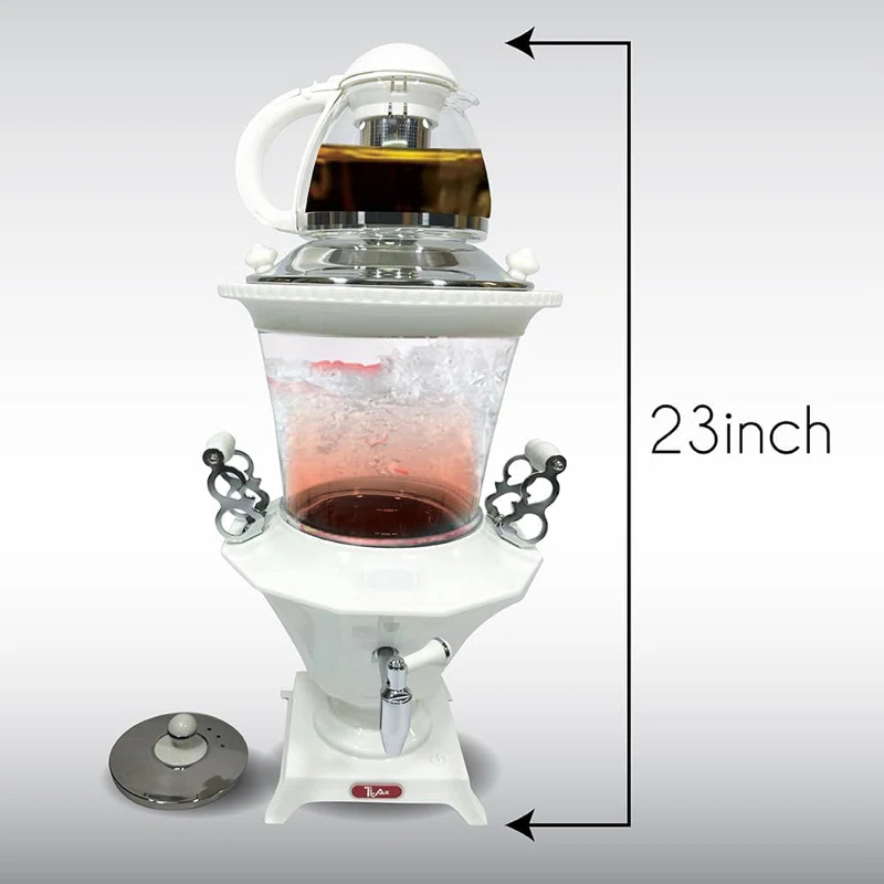 Ttak Houseware Ttak Houseware Electric Glass Samovar - Tea Maker Water Auto Shut Off Kettle Modern Design Overheat Boil-Dry Protection LED Temperature Glass Teapot