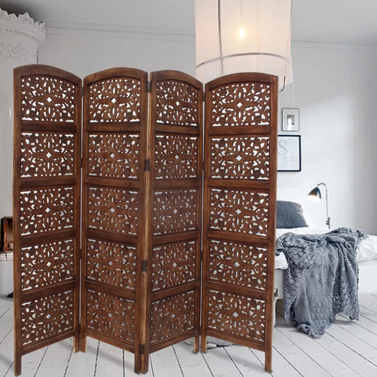 Lark Manor™ Guimond 80'' W x 71'' H 4 - Panel Folding Room Divider
