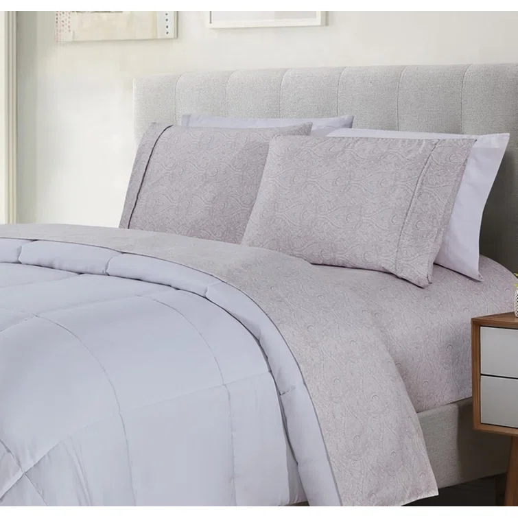 Bibb Home Egyptian Luxury 1800 Thread Count 4 pc Printed Sheet Sets