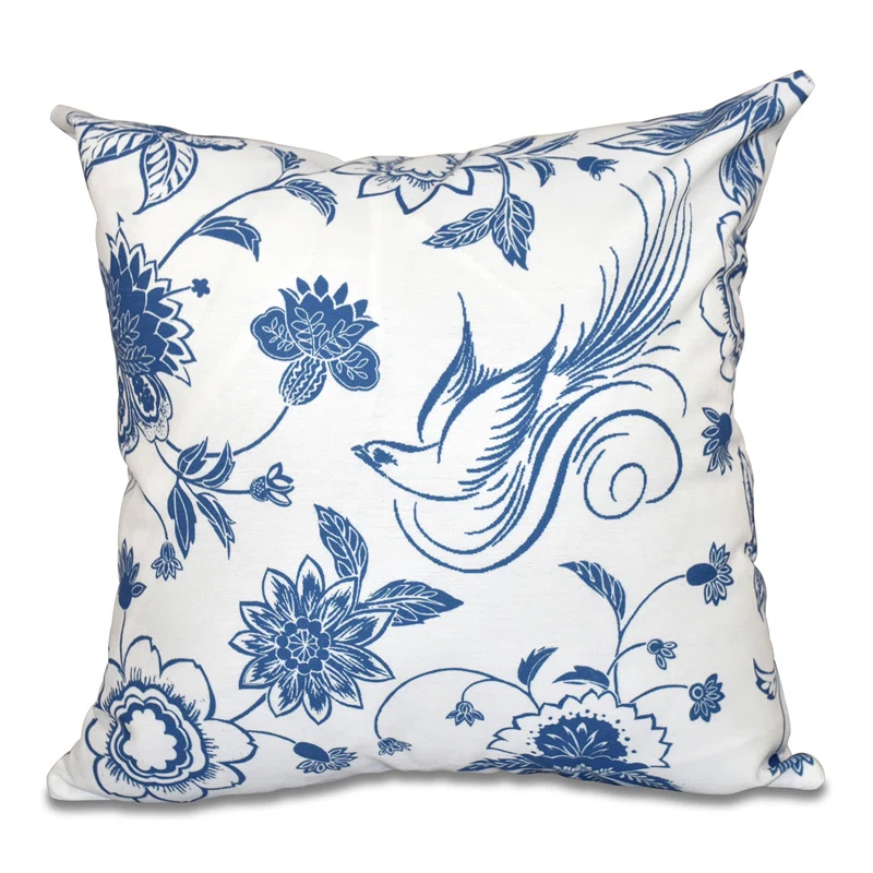 e by design Botanical Blooms Floral Reversible Throw Pillow