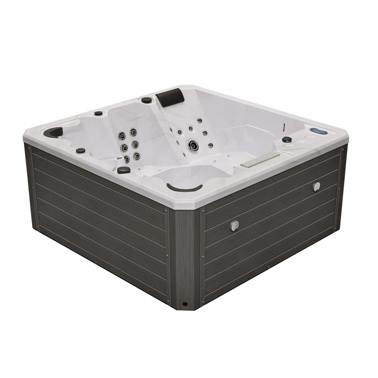 Luxury Spas Luxury Spas 240 Volt 5 Person Galley - Person 69 - Jet Acrylic Square Hot Tub With Ozonator In Cloud Gray