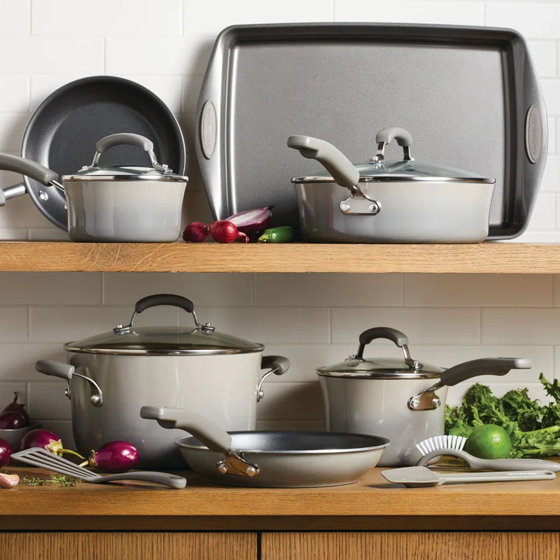 Rachael Ray Rachael Ray Classic Brights Nonstick Cookware Pots and Pans Set, 14 Piece