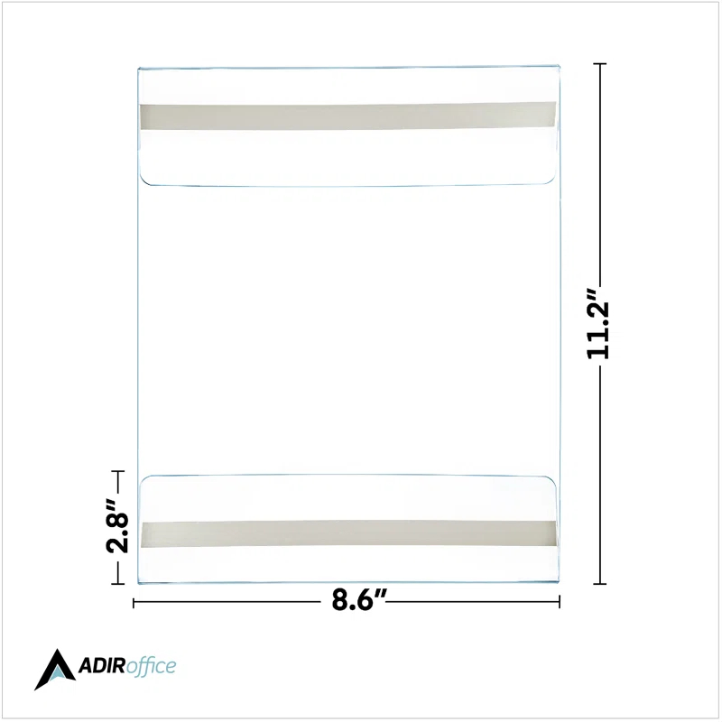 AdirOffice Clear Wall Mount Side-Loading Acrylic Sign Holder (Set of 12)