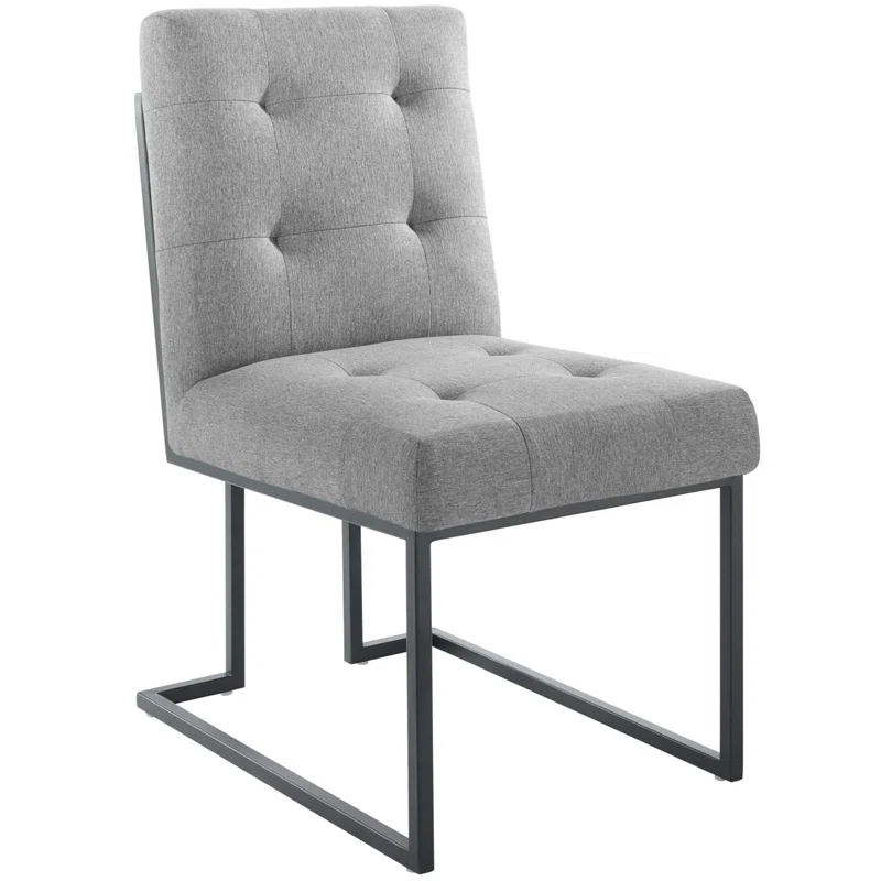 Modway Privy Black Stainless Steel Upholstered Fabric Dining Chair by Modway
