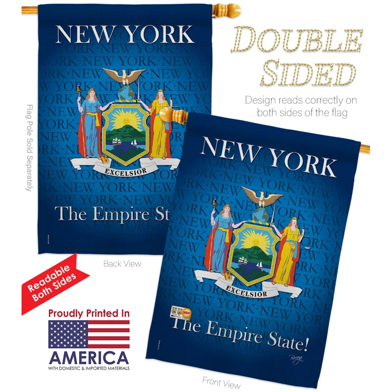 Breeze Decor Double Sided 40'' H x 28'' W Polyester Flag Set