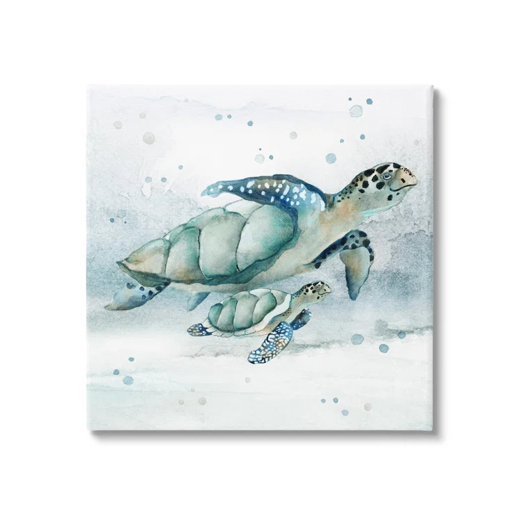 Stupell Industries " Sea Turtle And Baby " by Janet Tava