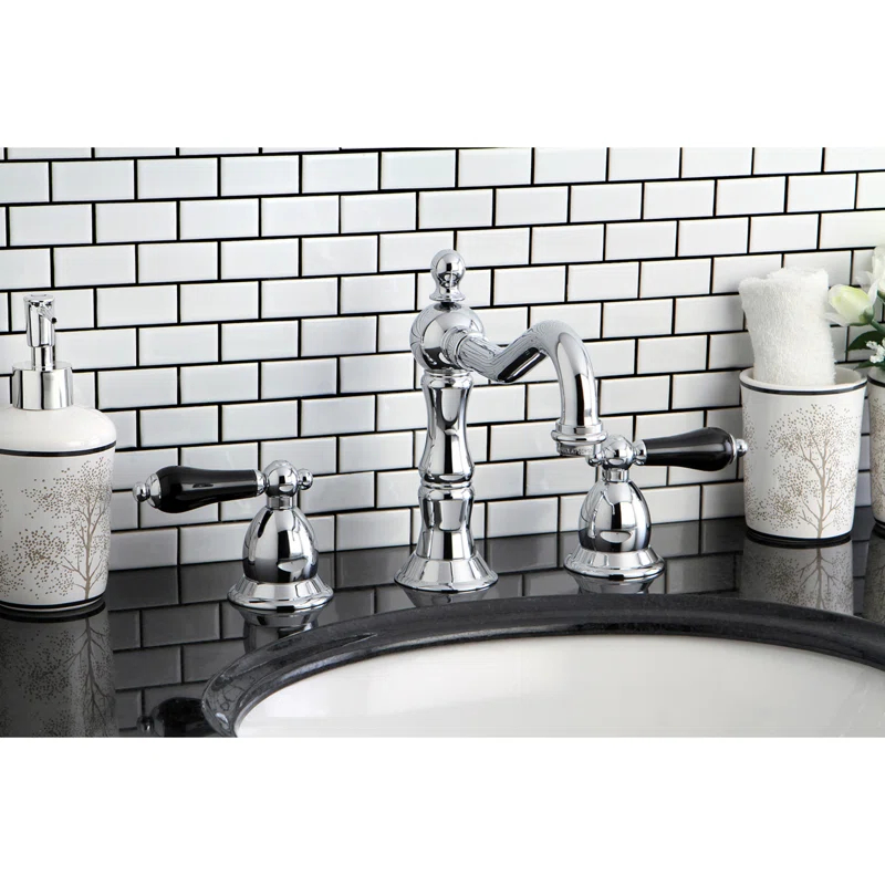 Kingston Brass Duchess Two-Handle 3-Hole Deck Mount Widespread Bathroom Faucet with Brass Pop-Up Drain