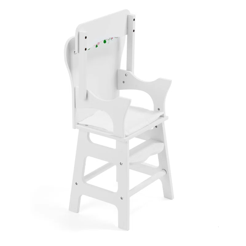 Badger Basket Doll High Chair with Padded Seat - White Rose