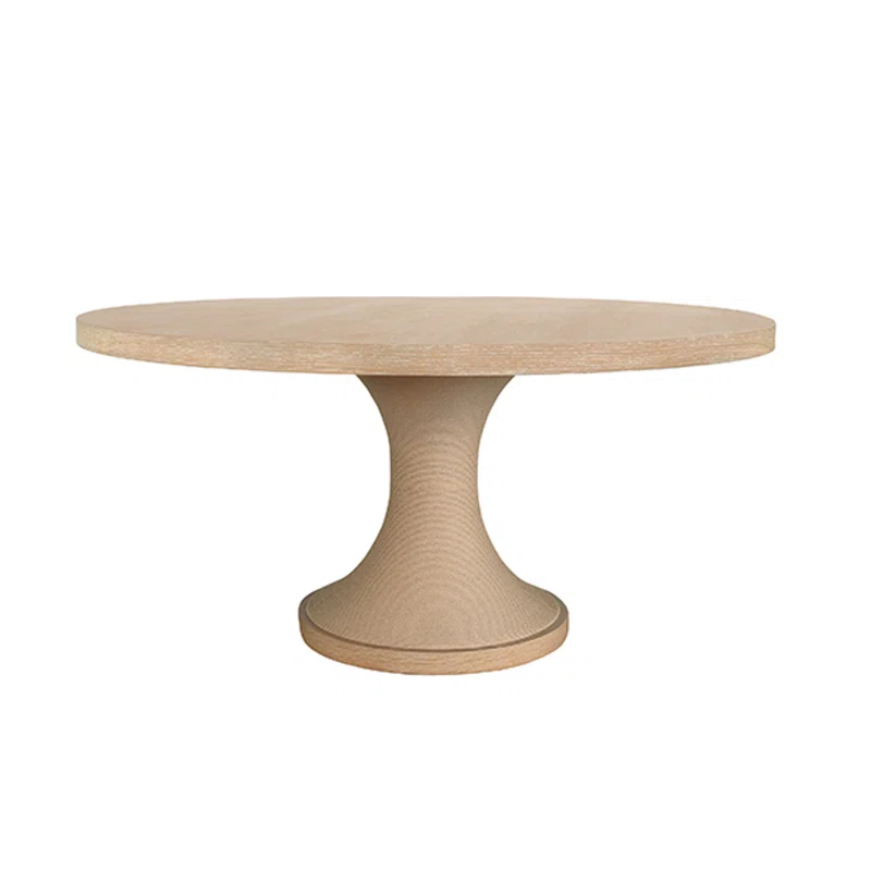 Worlds Away Malibu Oak Round Solid Wood Dining Table