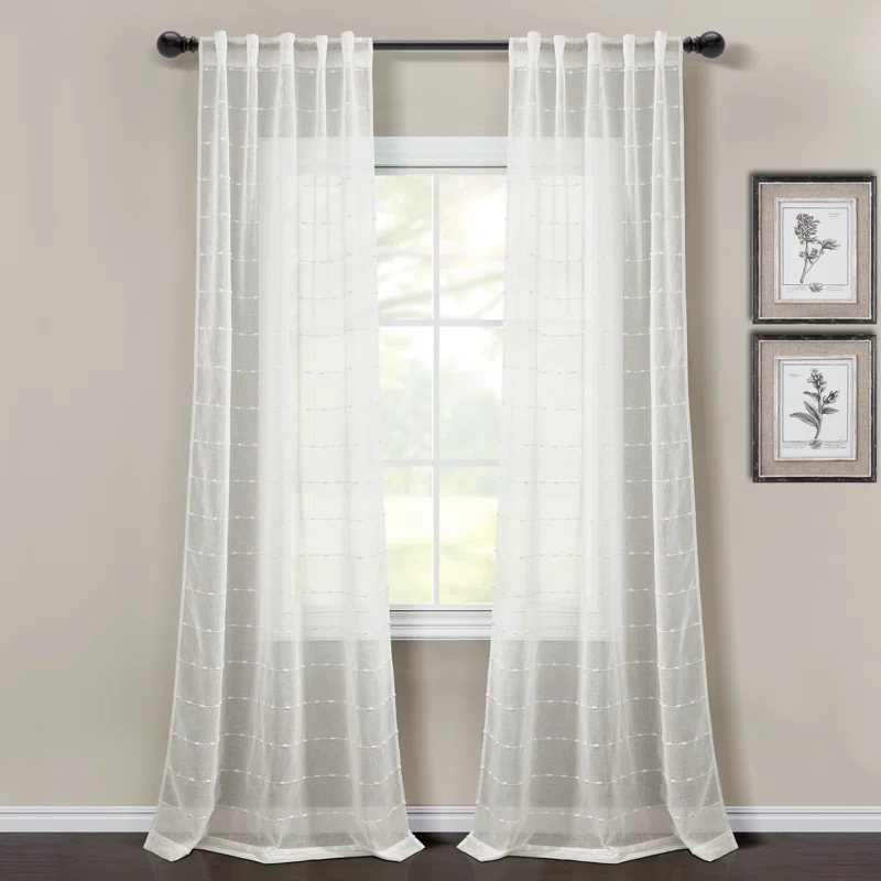 Lush Decor Solid Sheer Curtain Panels (Set of 2)