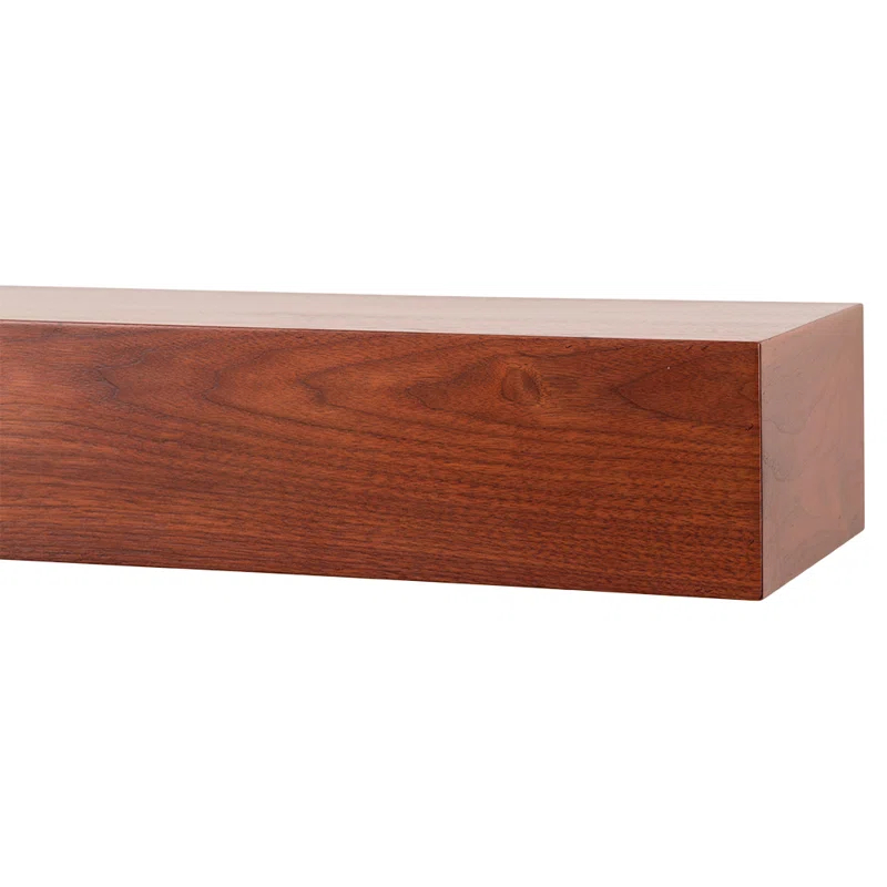 Modern Ember Modern Ember Walnut Creek Fireplace Mantel Shelf - 9" Depth, Close-Grain Details - Real Walnut Wood