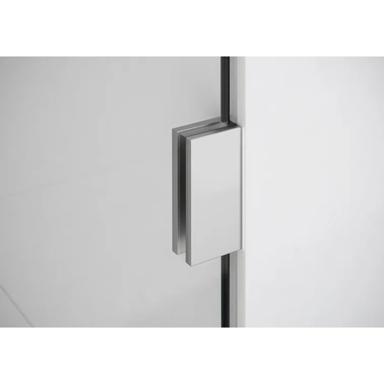 Glass Warehouse Umbra 38.25 in. x 78 in. Fully Frameless Wall Hinge Towel Bar Shower Door TBWH-38-25-BN