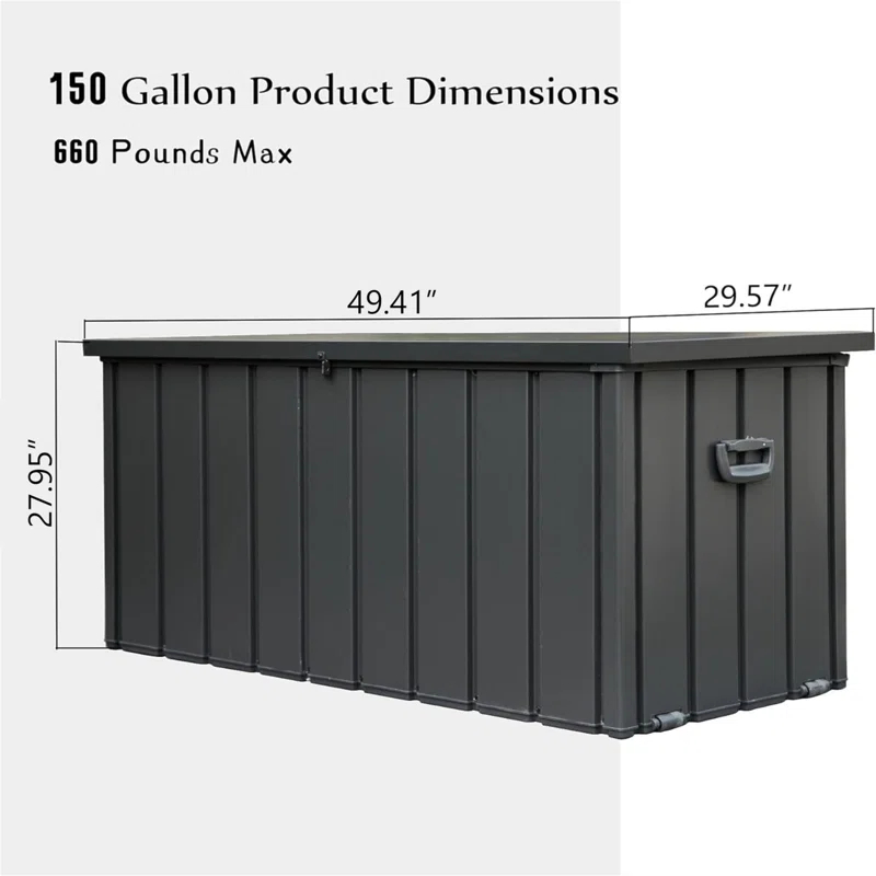Tryimagine 160 Gallon Outdoor Storage Deck Box Waterproof, Large Patio Storage Bin For Outside Cushions, Throw Pillows, Garden Tools, Lockable