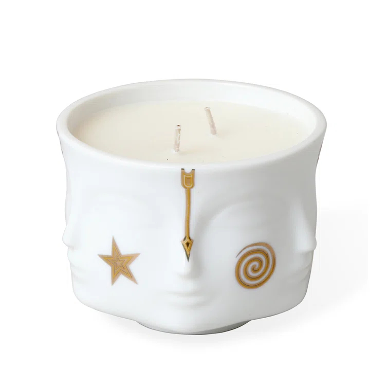 Jonathan Adler Muse Gilded Scented Designer Candle with Ceramic Holder