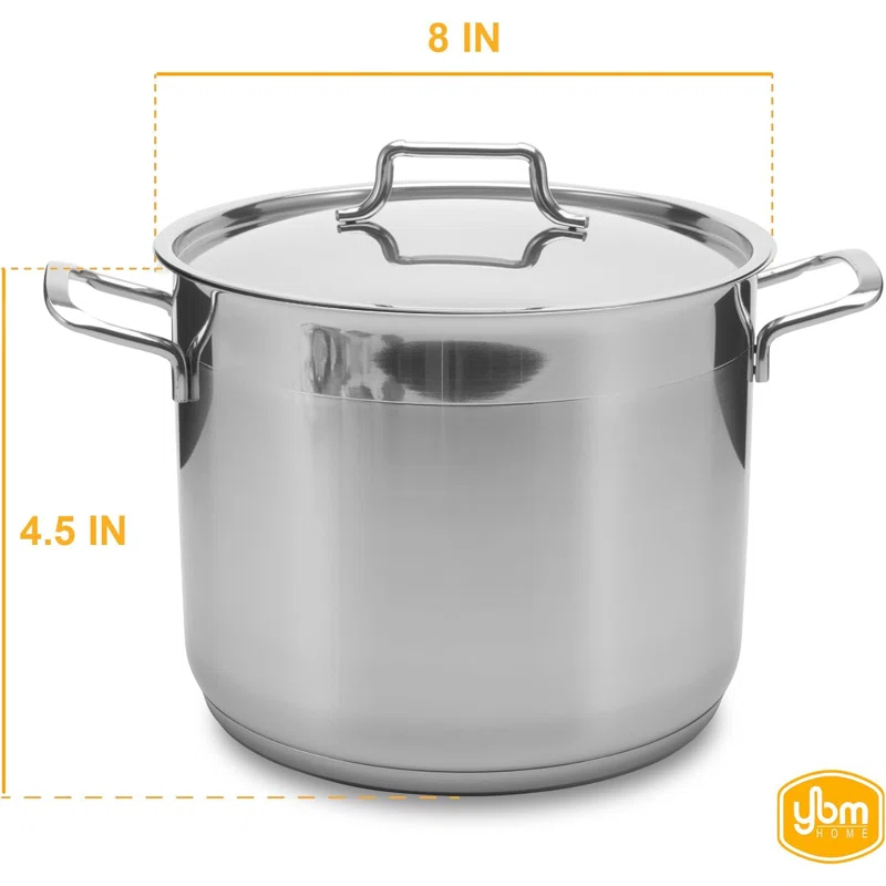 YBM Home YBM Home Hascevher 18/10 Stainless Steel Stock Pot with Lid